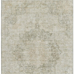 HomeRoots 5' X 8' Sage Ivory and Gray Oriental Area Rug - Stylish, Washable, Stain Resistant & UV Protected Design 692324