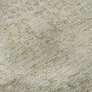 HomeRoots 8' X 8' Sage Ivory and Gray Oriental Round Rug – Stylish, Washable, UV-Protected, Durable for Homes 692325