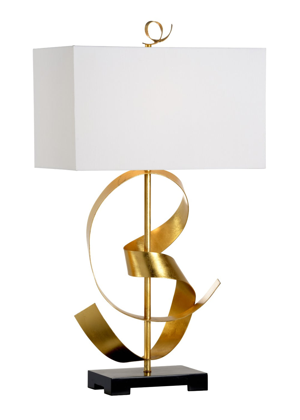 Chelsea House Ribbon Twirl Lamp Antique Gold Leaf Sculptural Table Lamp 34.5" H Warm Ambient Light Statement Decor 69233
