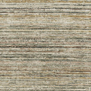 HomeRoots 5' X 8' Striped Beige Gold & Brown Washable Area Rug - UV Protected, Stain Resistant, Family Friendly 692342
