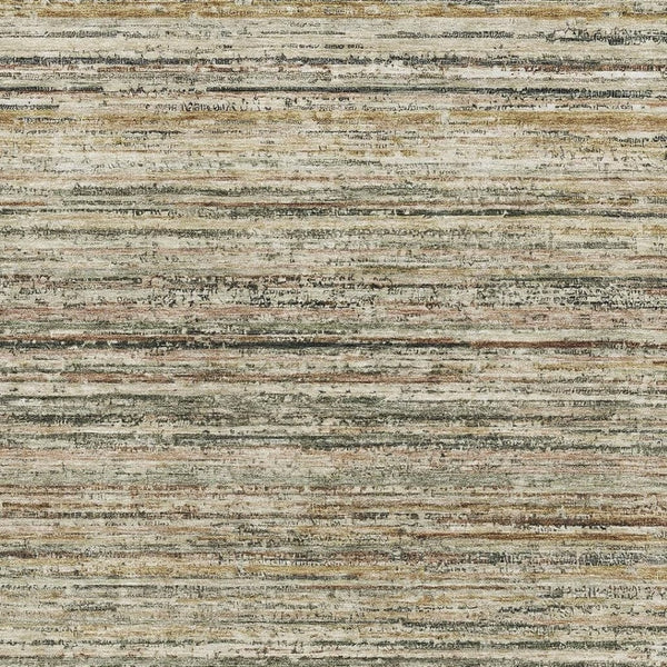 HomeRoots 5' X 8' Striped Beige Gold & Brown Washable Area Rug - UV Protected, Stain Resistant, Family Friendly 692342