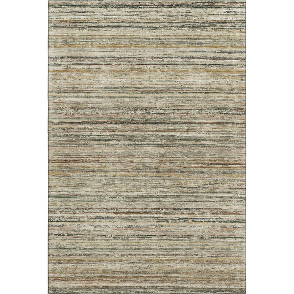 HomeRoots 9' X 12' Striped Area Rug in Beige, Gold & Brown – Washable, Stain Resistant, UV Protected & Durable! 692345