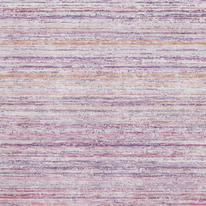 HomeRoots 10' Mauve Lavender & Ivory Striped Washable Area Rug - UV Protected, Durable, Easy-Care for Homes 692352