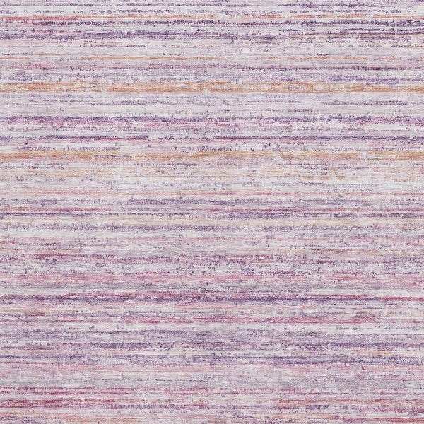 HomeRoots 10' Mauve Lavender & Ivory Striped Washable Area Rug - UV Protected, Durable, Easy-Care for Homes 692352