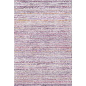 HomeRoots 10' Mauve Lavender & Ivory Striped Washable Area Rug - UV Protected, Durable, Easy-Care for Homes 692352