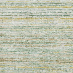 HomeRoots 5' X 8' Stylish Mint Green, Ivory & Gold Striped Washable Area Rug with UV Protection & Durability 692354