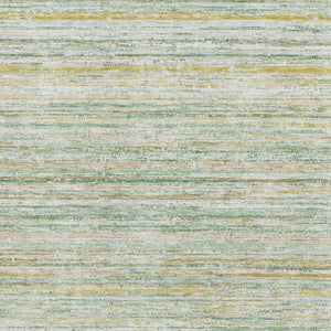 HomeRoots 9' X 12' Elegant Mint Green, Ivory & Gold Striped Area Rug – Washable, UV-Protected & Durable Design 692357
