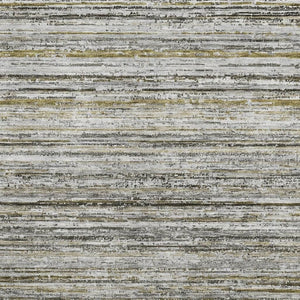 HomeRoots 5' X 8' Striped Pewter Silver and Gray Washable Area Rug with UV Protection for Busy Homes 692360