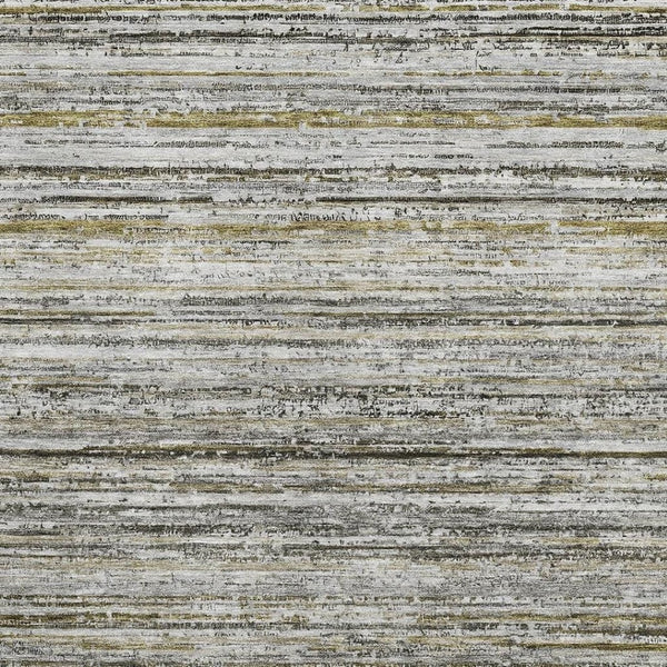 HomeRoots 5' X 8' Striped Pewter Silver and Gray Washable Area Rug with UV Protection for Busy Homes 692360