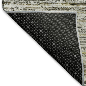 HomeRoots 9' X 12' Pewter Silver & Gray Striped Washable Area Rug | Durable, UV Protected, Stylish Design 692363
