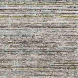 HomeRoots 9' X 12' Pewter Silver & Gray Striped Washable Area Rug | Durable, UV Protected, Stylish Design 692363