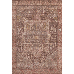 HomeRoots 8' Elegant Burgundy, Ivory & Gold Oriental Area Rug - Washable, Stain Resistant & UV Protected! 692386