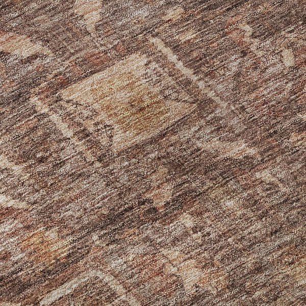HomeRoots 8' Elegant Burgundy, Ivory & Gold Oriental Area Rug - Washable, Stain Resistant & UV Protected! 692386