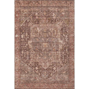 HomeRoots 8' Elegant Burgundy, Ivory & Gold Oriental Area Rug - Washable, Stain Resistant & UV Protected! 692386