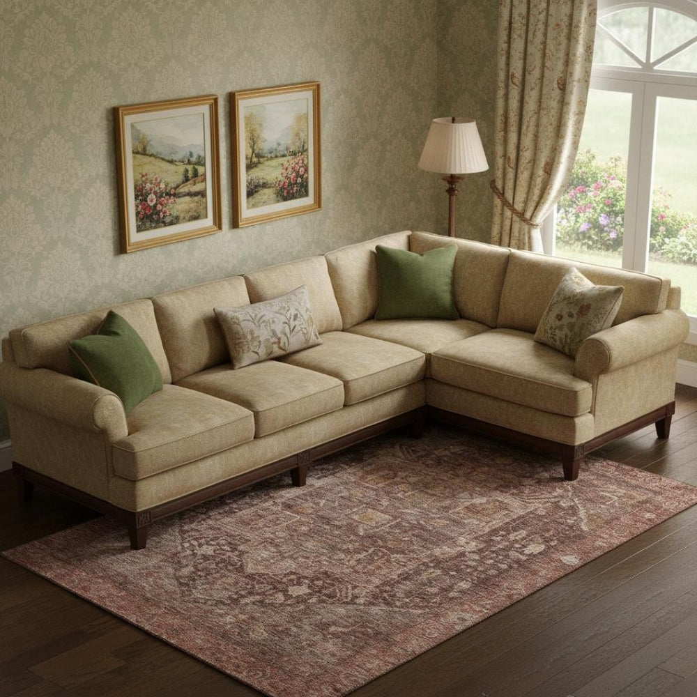 HomeRoots 9' X 12' Burgundy Ivory and Gold Oriental Area Rug – Washable, UV Protected, Stain Resistant Elegance 692387