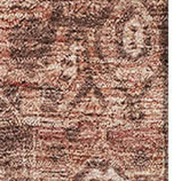 HomeRoots 10' X 14' Burgundy Ivory Gold Oriental Area Rug - Washable, UV-Protected, Stain-Resistant Durability 692388