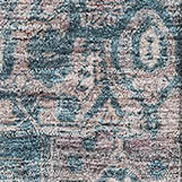 HomeRoots 5' X 8' Washable Blue Gray and Silver Oriental Area Rug with UV Protection for Busy Homes 692390