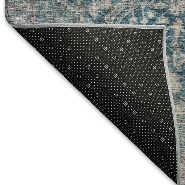 HomeRoots 9' X 12' Elegant Blue Gray Silver Oriental Washable Area Rug with UV Protection & Stain Resistance 692393