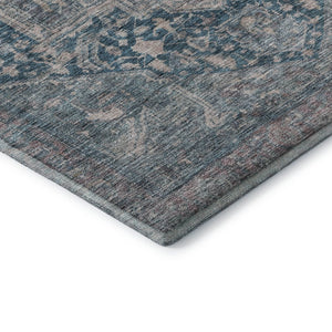 HomeRoots 9' X 12' Elegant Blue Gray Silver Oriental Washable Area Rug with UV Protection & Stain Resistance 692393