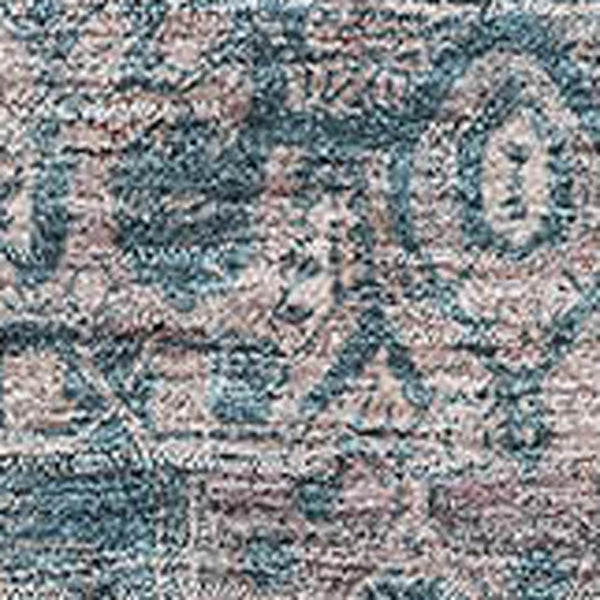 HomeRoots 9' X 12' Elegant Blue Gray Silver Oriental Washable Area Rug with UV Protection & Stain Resistance 692393