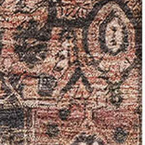 HomeRoots 5' X 8' Charcoal Gold and Rust Oriental Area Rug - Washable, UV Protected, Durable & Stylish Design 692396