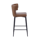 Christopher Knight Home® - Noble House - - 28Inch Counter Height Bar Stools Set Of 2, Modern Bar Upholstered Chairs With Pu Leather, Metal Footrest And Frame For Kitchen Island, Bar Table, Dining Room, Brown