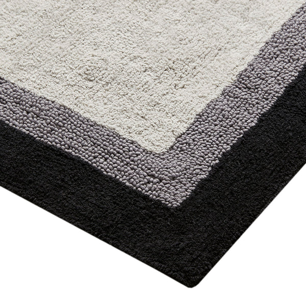 JLA Home Madison Park - Cotton Plush Tufted Bath Rug — Soft, Absorbent Spa-Like Comfort with Machine Washable, Non-Slip Backing Black MP72-1558