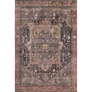 HomeRoots 10' X 14' Charcoal Gold & Rust Washable Area Rug - Elegant, Durable, Stain-Resistant Design for All Homes 692400