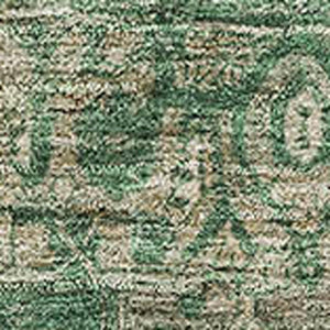 HomeRoots 9' X 12' Emerald Ivory Taupe Oriental Area Rug - Durable, Washable, UV-Resistant, Kid & Pet Friendly! 692411