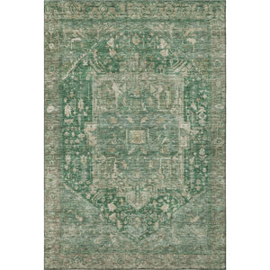 HomeRoots 9' X 12' Emerald Ivory Taupe Oriental Area Rug - Durable, Washable, UV-Resistant, Kid & Pet Friendly! 692411