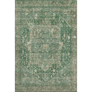 HomeRoots 10' X 14' Emerald Ivory Taupe Oriental Area Rug - Washable, Durable, UV Protected for Busy Homes 692412
