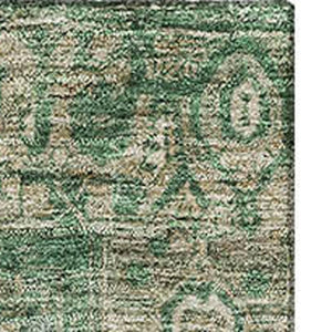 HomeRoots 10' X 14' Emerald Ivory Taupe Oriental Area Rug - Washable, Durable, UV Protected for Busy Homes 692412