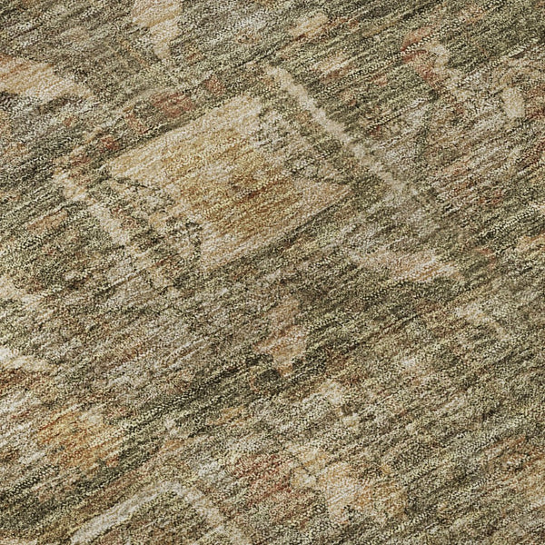 HomeRoots 8' X 8' Fern Green Oriental Round Rug with Stain Resistance, UV Protection & Durable Polyester Design 692415
