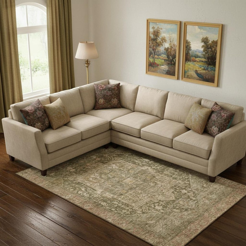 HomeRoots 10' X 14' Stylish Fern Green Oriental Washable Area Rug with UV Protection for Busy Homes & Pets 692418