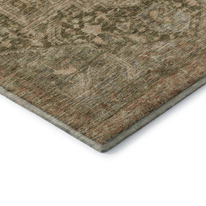 HomeRoots 10' X 14' Stylish Fern Green Oriental Washable Area Rug with UV Protection for Busy Homes & Pets 692418