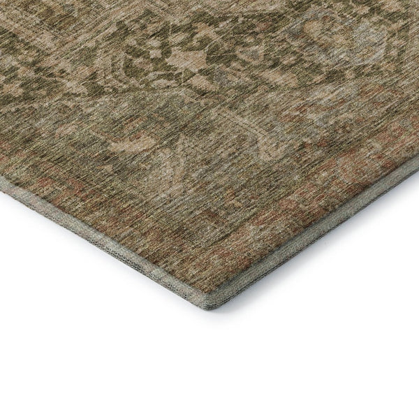 HomeRoots 10' X 14' Stylish Fern Green Oriental Washable Area Rug with UV Protection for Busy Homes & Pets 692418