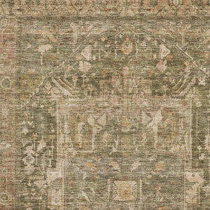HomeRoots 10' X 14' Stylish Fern Green Oriental Washable Area Rug with UV Protection for Busy Homes & Pets 692418