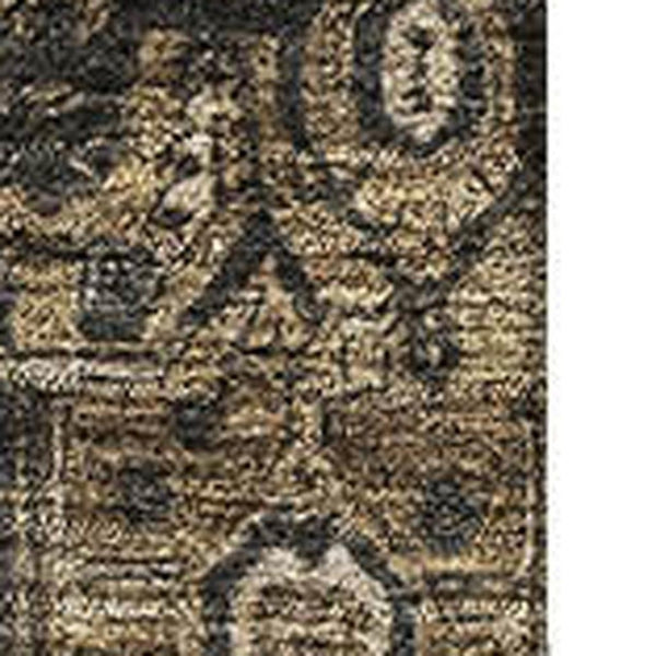 HomeRoots 9' X 12' Washable Chocolate Charcoal Beige Oriental Area Rug with UV Protection for Every Space 692423