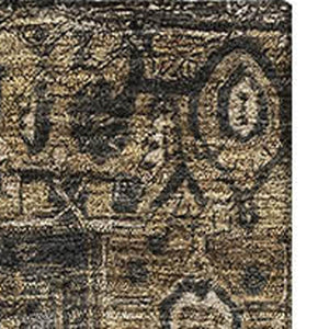 HomeRoots 9' X 12' Washable Chocolate Charcoal Beige Oriental Area Rug with UV Protection for Every Space 692423