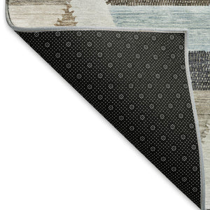 HomeRoots 8' Brown Ivory and Gray Geometric Area Rug - Washable, Stain Resistant, UV Protected for Homes 692434