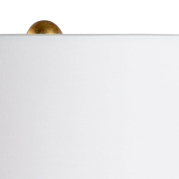 Chelsea House Leather Navy Column Lamp With Antique Gold Leaf Iron Base — Slim 34.5" Transitional Accent Light For Bedside And Console Tables 69244