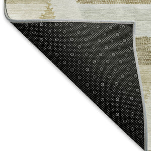HomeRoots 5' X 8' Tan Ivory Brown Geometric Washable Area Rug - Durable, Stain Resistant, UV Protected Style! 692456