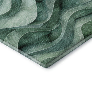 HomeRoots 5' X 8' Vibrant Teal, Peach & Lime Abstract Area Rug – Washable, UV Protected, Durable & Stylish 692468
