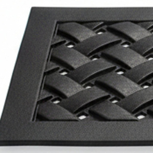 HomeRoots Set of Six Black Lattice Rubber Stair Treads for Safety, Style, and High-Traffic Durability Indoors/Outdoors 692473