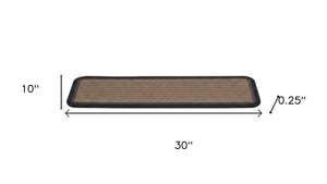 HomeRoots Set of Six Non-Slip Black and Natural Polypropylene Rubber Stair Treads for Safety and Style 692474