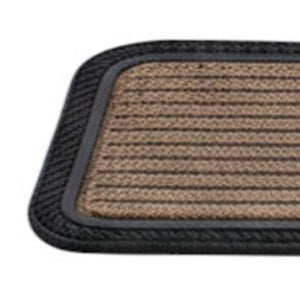 HomeRoots Set of Six Non-Slip Black and Natural Polypropylene Rubber Stair Treads for Safety and Style 692474