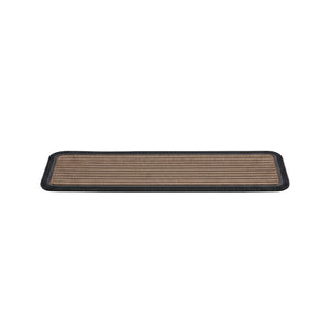 HomeRoots Set of Six Non-Slip Black and Natural Polypropylene Rubber Stair Treads for Safety and Style 692474