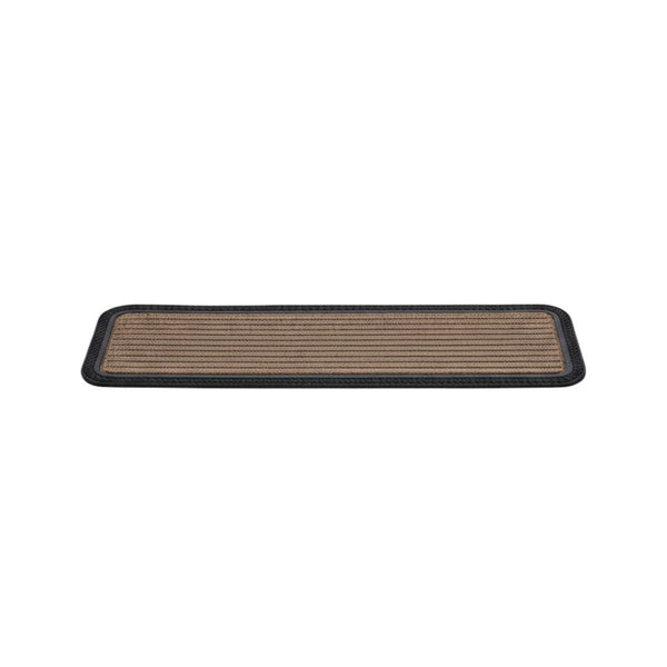 HomeRoots Set of Six Non-Slip Black and Natural Polypropylene Rubber Stair Treads for Safety and Style 692474