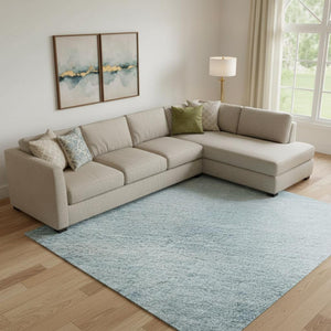 HomeRoots 9' X 12' Blue and Ivory Geometric Area Rug – Stylish, Stain-Resistant, UV-Protected for Homes & Patios 692486