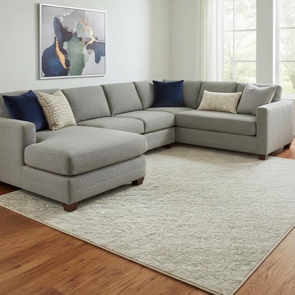 HomeRoots 8' Khaki and Ivory Geometric Area Rug - Washable, Stain-Resistant, UV Protected for High Traffic Spaces 692491